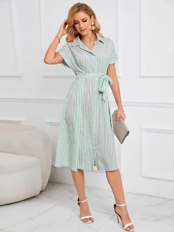 striped-short-sleeve-tie-waist-midi-dress