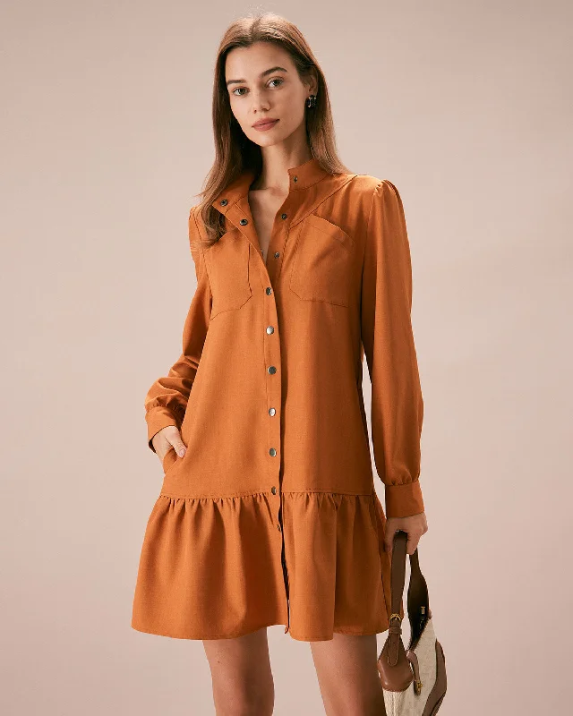 the-caramel-mock-neck-a-line-mini-dress