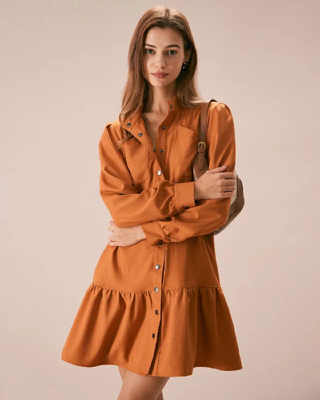 the-caramel-mock-neck-a-line-mini-dress