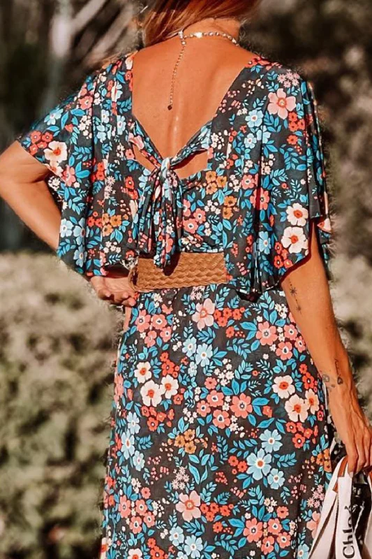 tied-printed-round-neck-half-sleeve-dress