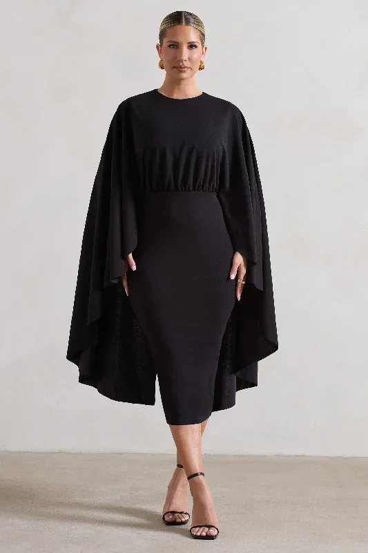 tranquility-black-gathered-midi-dress-with-cape-cl131009002