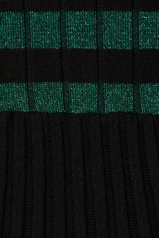 trifecta-knit-dress-in-emerald-with-black-stripe