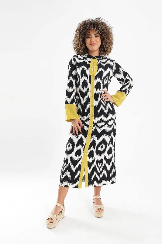 Tritone Printed Shirt Dress