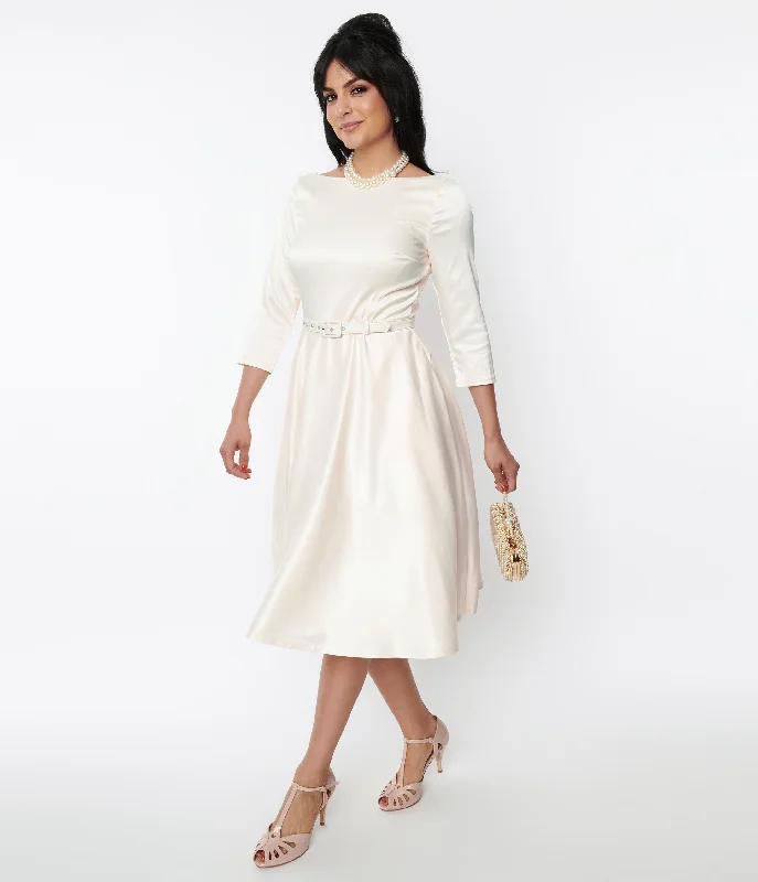 unique-vintage-1950s-ivory-satin-devon-swing-dress