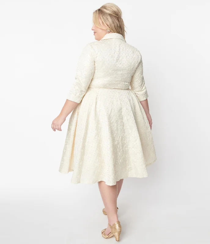 unique-vintage-plus-size-ivory-gold-brocade-swing-dress