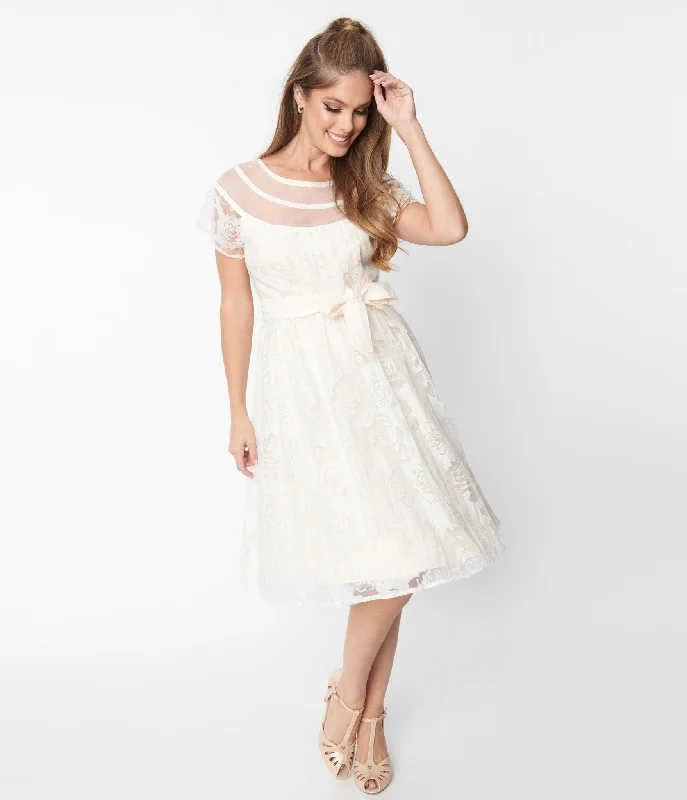 unique-vintage-white-burnout-rose-flare-dress