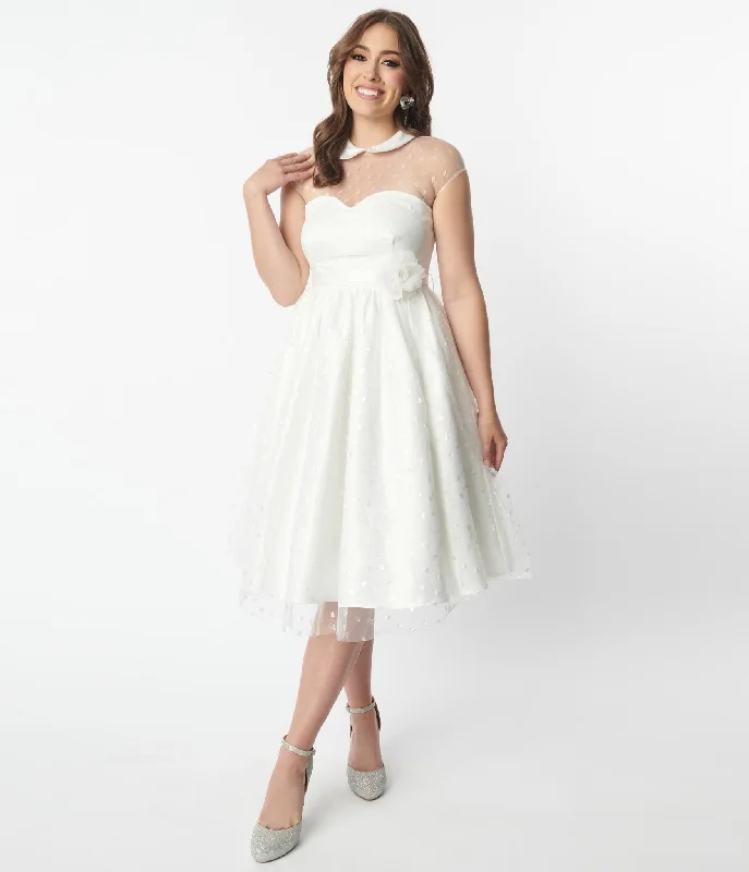 unique-vintage-white-iridescent-heart-bridal-swing-dress