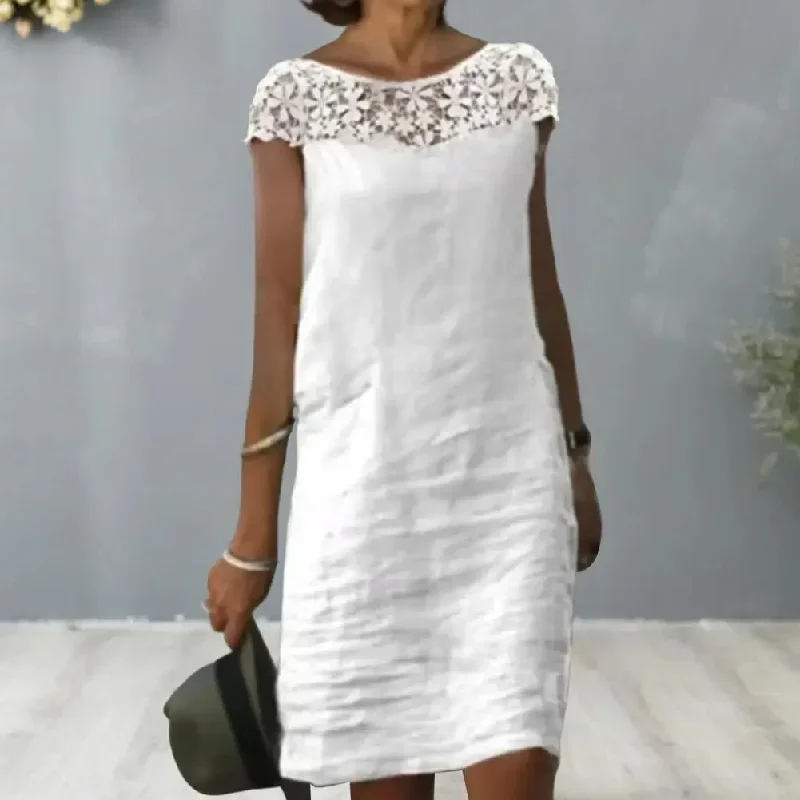 FashionSierra - 2024 Vintage Lace Patchwork Sexy Summer Boho Dress