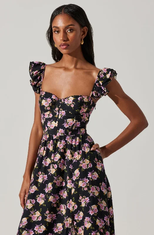 Black purple floral