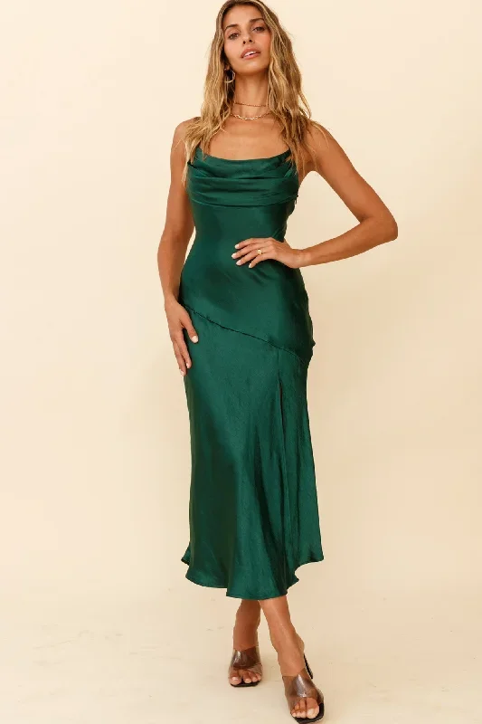 well-versed-pleated-bust-front-split-dress-forest-green