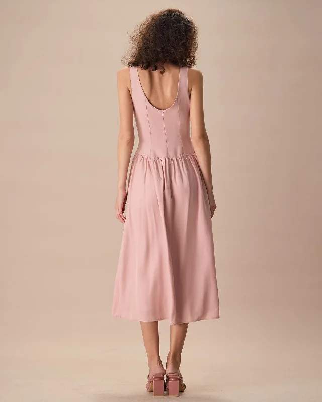 womens-pink-boat-neck-sleeveless-lyocell-midi-dress