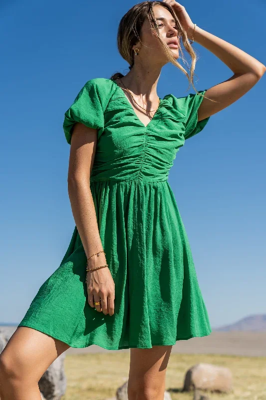 Yani Mini Dress in Green - FINAL SALE