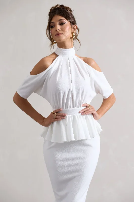 yves-white-high-neck-cut-out-midi-dress-with-peplum-waist-cl132371005