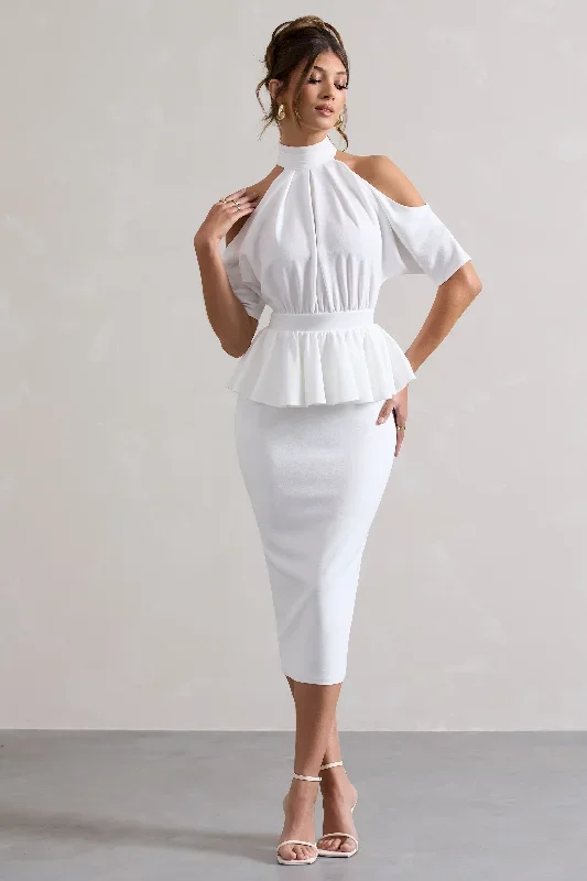 yves-white-high-neck-cut-out-midi-dress-with-peplum-waist-cl132371005